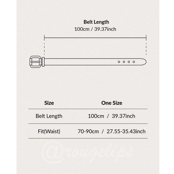 Black Skinny Belt Gold Tone V buckle - Picture 4 of 5